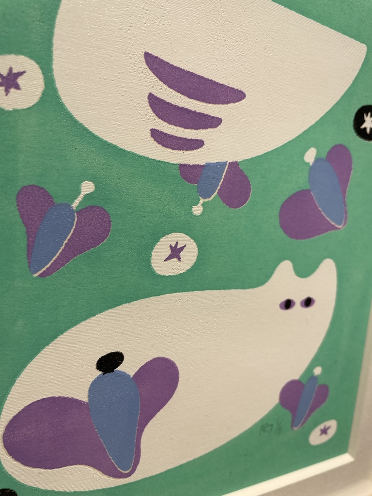 「鳥たち」原画【鳥と花とネコ】