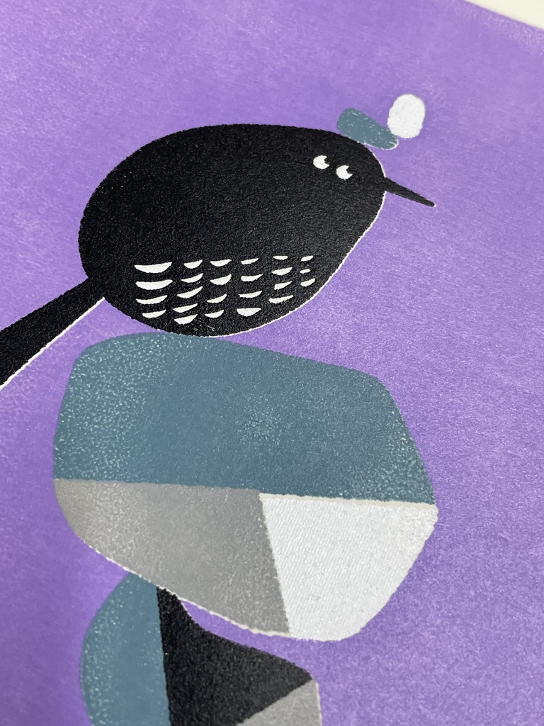 「鳥たち(ふたたび)」原画【バランスをとる鳥】