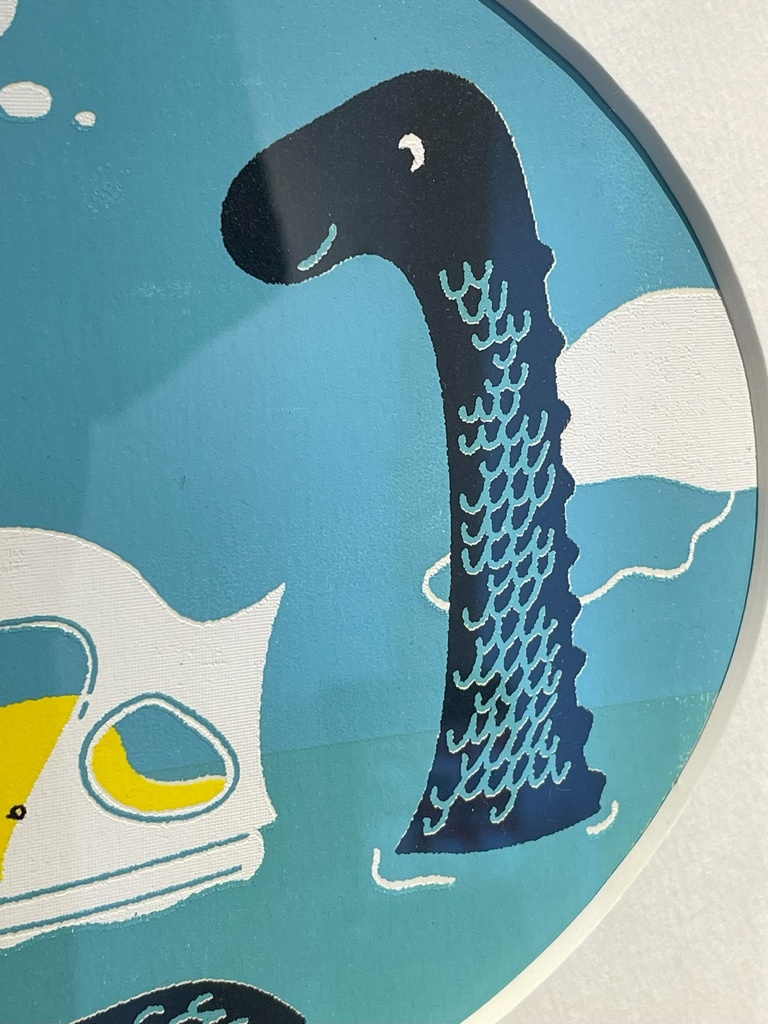 シルクスクリーン原画「スワンボート」(個展「Timeless?」)