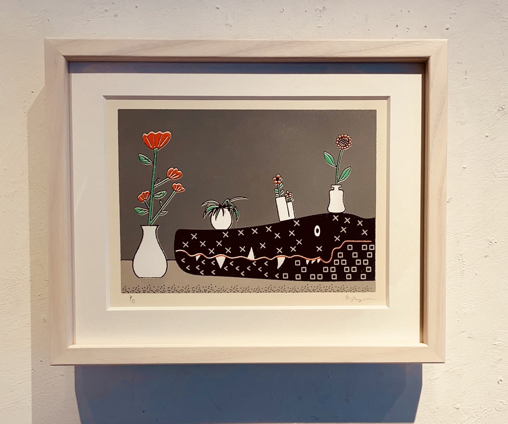 シルクスクリーン原画「いろいろな花瓶」(個展「Timeless?」)