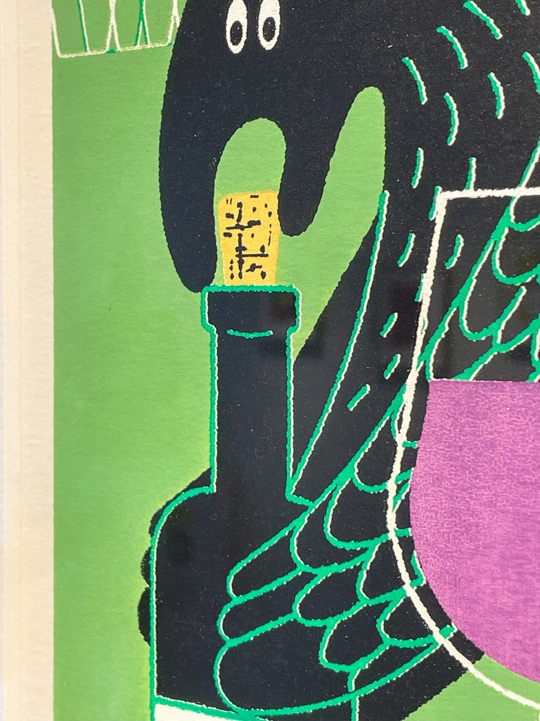 シルクスクリーン原画「なかなか抜けないコルク栓」(個展「Timeless?」)