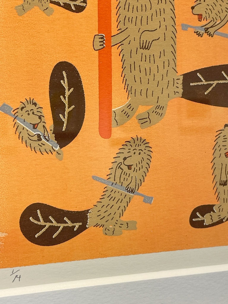 シルクスクリーン原画「さまざまな歯ブラシ」(個展「Timeless?」)