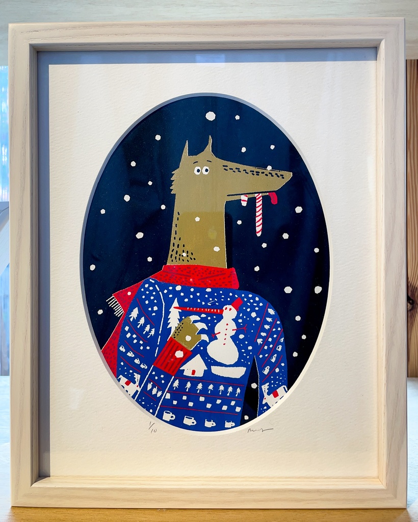 原画「冬のセーター」（シルクスクリーン）個展【版画のもと。】より