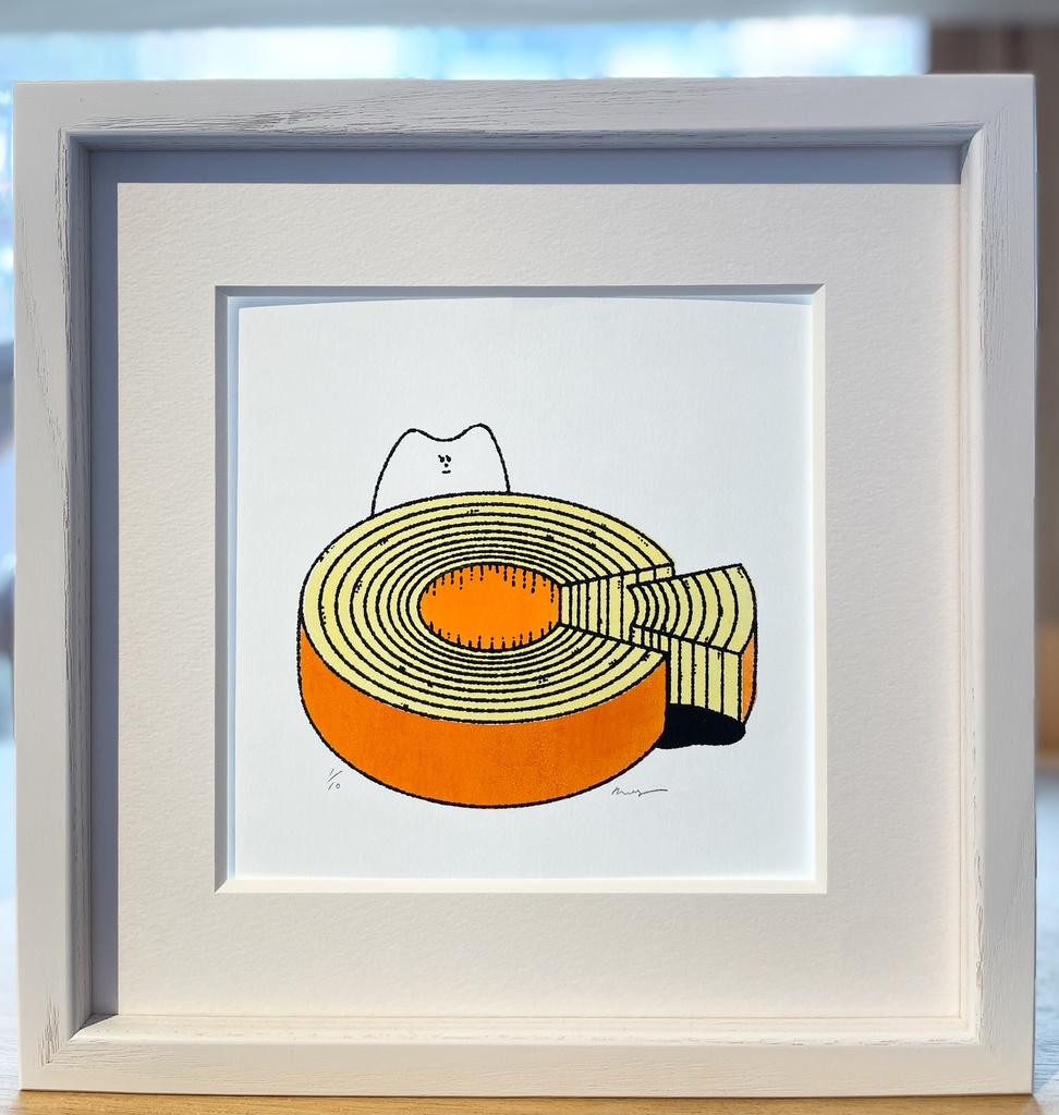 原画「バウムクーヘンに」（シルクスクリーン）個展「版画のもと。」　より