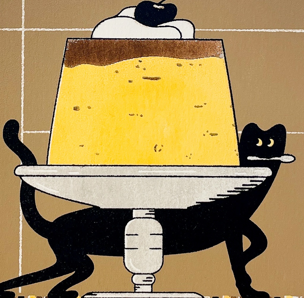 原画「プリンに」(シルクスクリーン)個展「版画のもと。」より