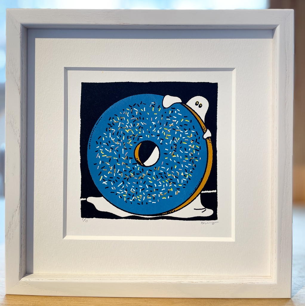 原画「ドーナツに」（シルクスクリーン）個展「版画のもと。」より