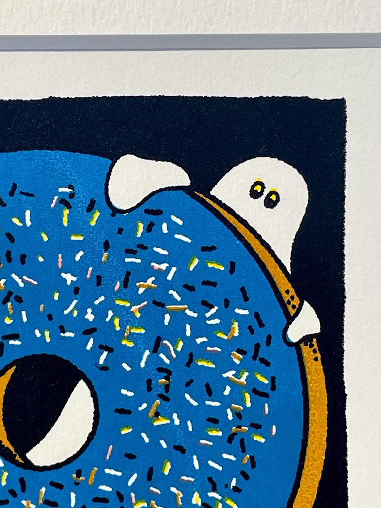 原画「ドーナツに」(シルクスクリーン)個展「版画のもと。」より