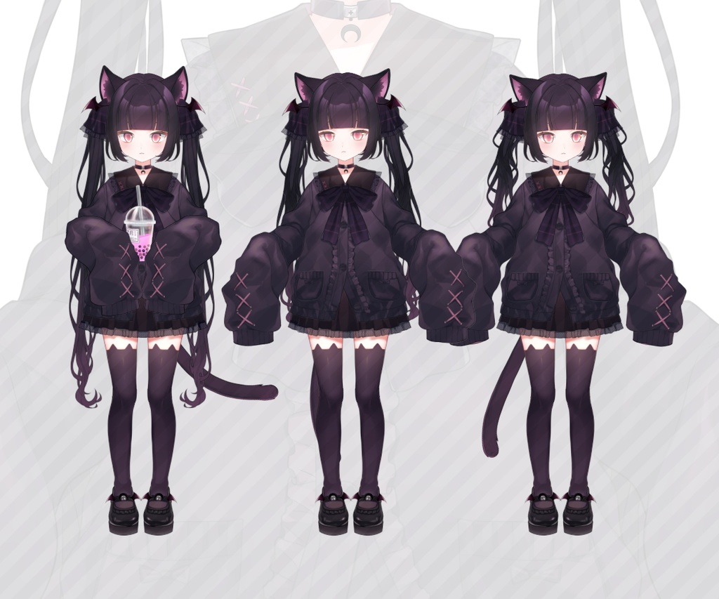 【VTS】Live2dモデル-コウモリ猫-さよ【汎用モデル】