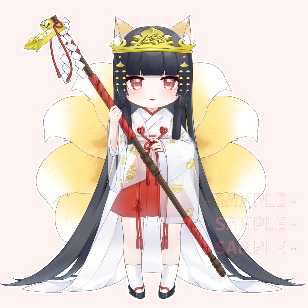 【VTS】Live2dモデル - 狐巫女 - むすび【汎用モデル】