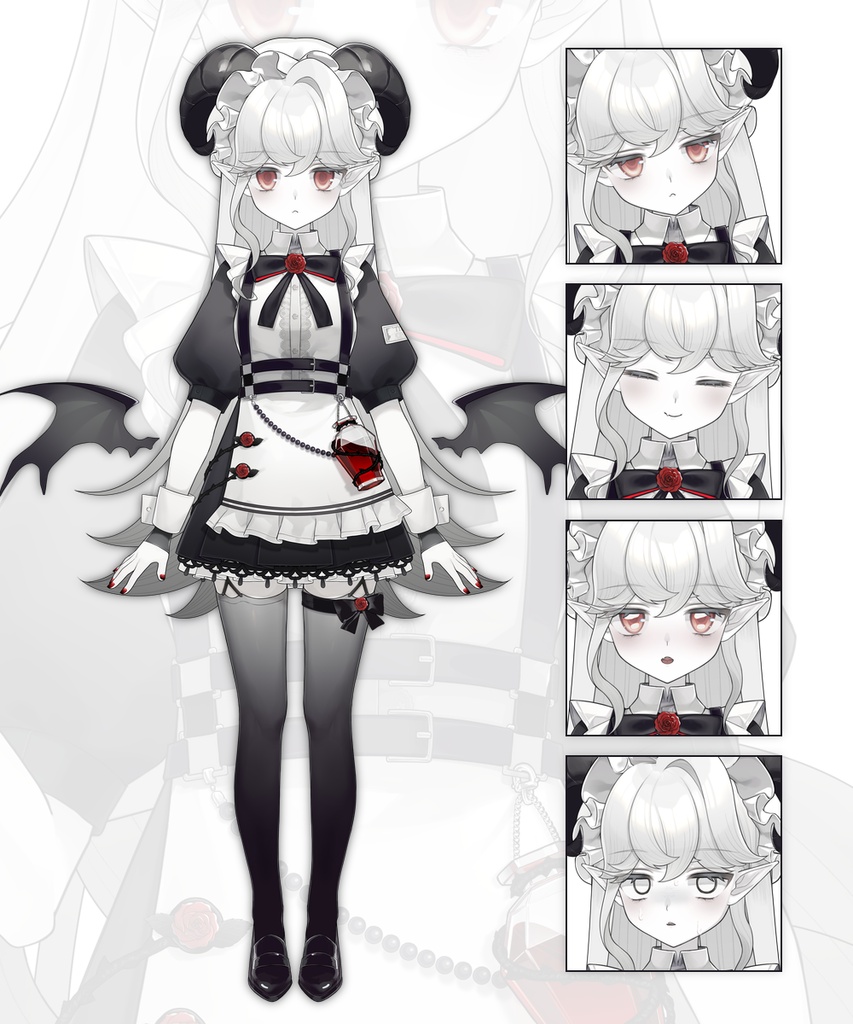 【VTS】Live2dモデル - 悪魔のメイド長 - ネーヴ【汎用モデル】