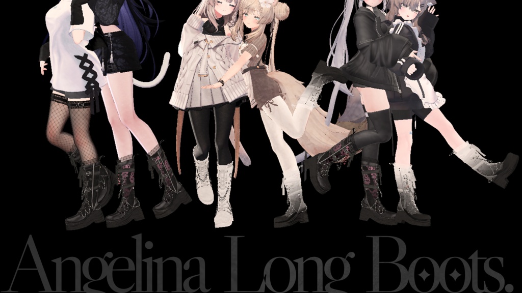 【9+アバター対応】はるさきロングブーツ "Angelina" Long Boots 이른 봄 롱 부츠 #SPL3D