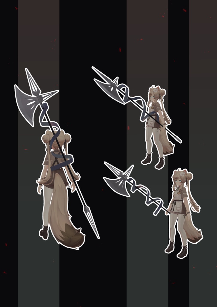 【VRChat向け】オリジナル3Dモデル「イ式ハルバード_halberd」
