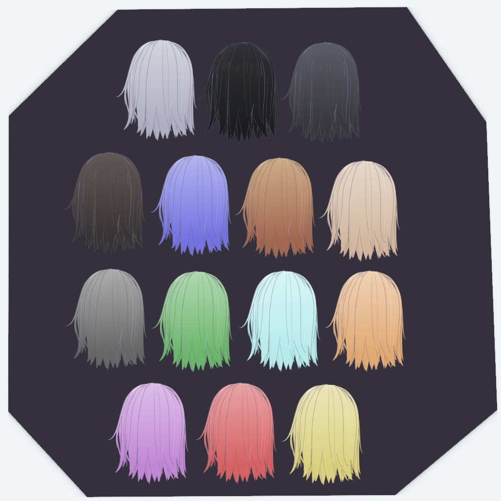 【VRChat向け】オリジナル3Dモデル「MediumShortHair」