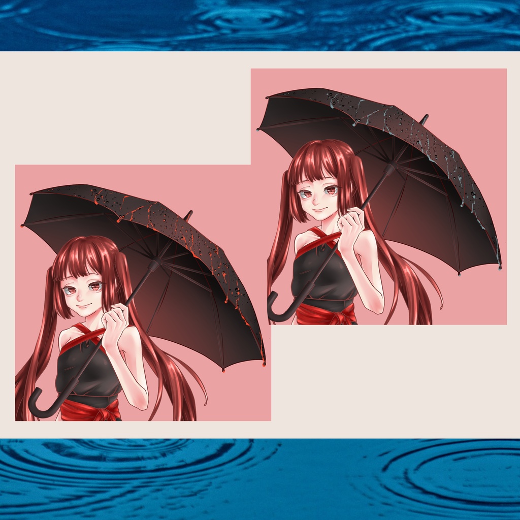 【無料】赤い髪の少女(NPC立ち絵素材)