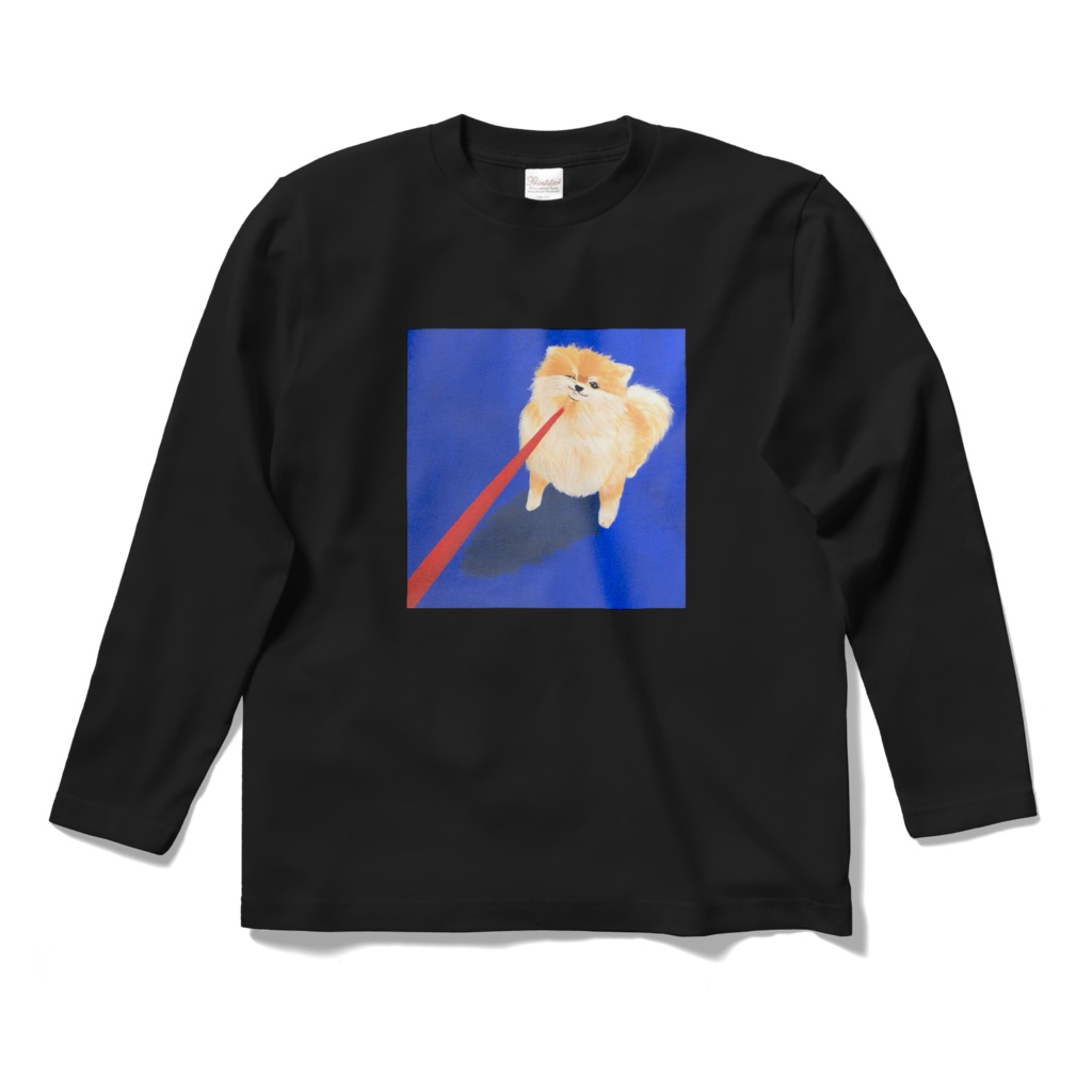 帰りたくないポメラニアン ロングスリーブTシャツ ブラック