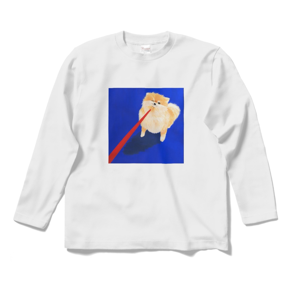 帰りたくないポメラニアン　ロングスリーブTシャツ　ホワイト