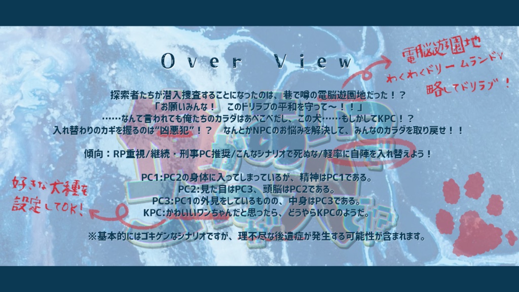 CoCシナリオ【俺があいつでこいつが犬で!?】