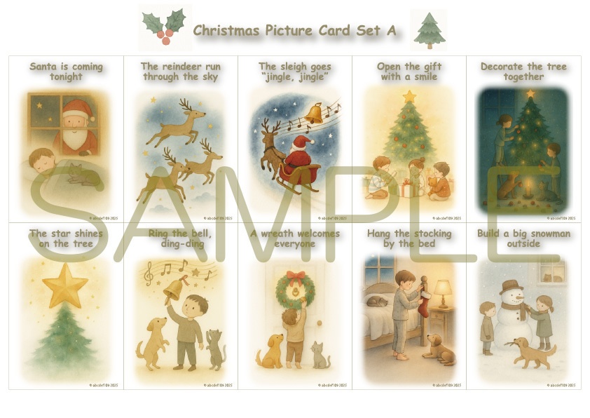 英語カルタ|クリスマス|北欧|印刷用PDFデータ10枚