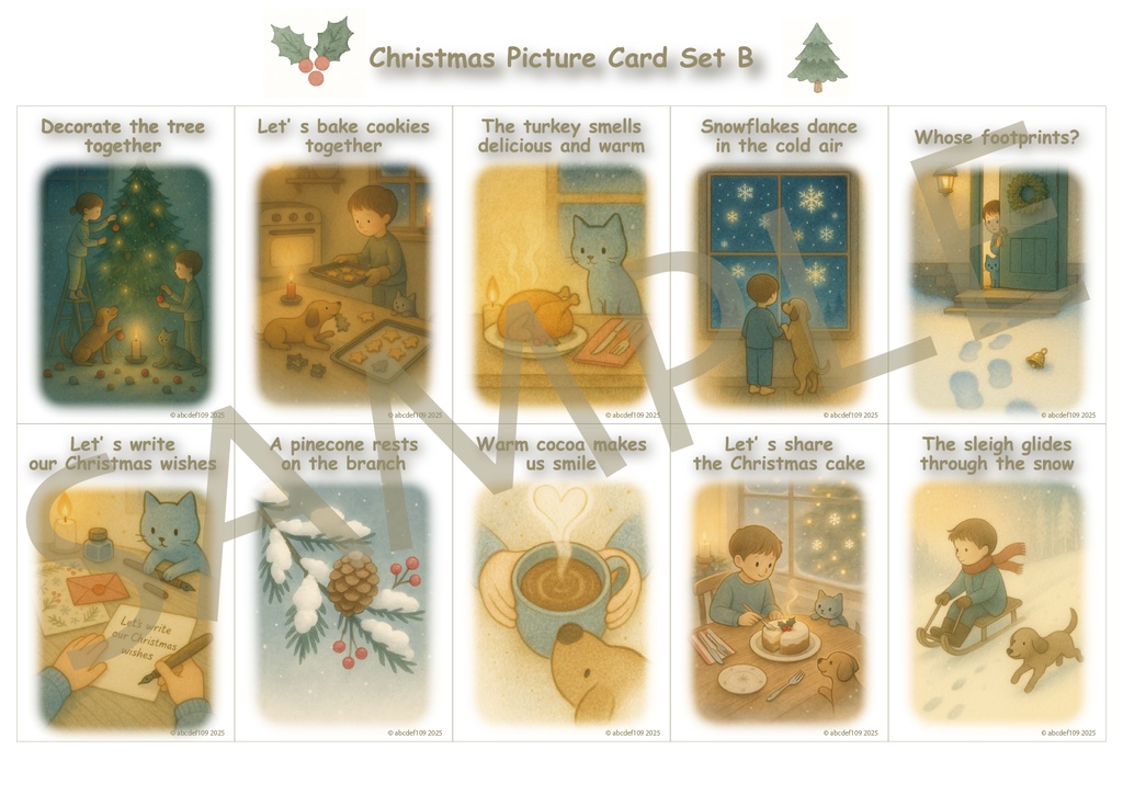 英語カルタ|クリスマス|北欧|印刷用PDFデータ10枚