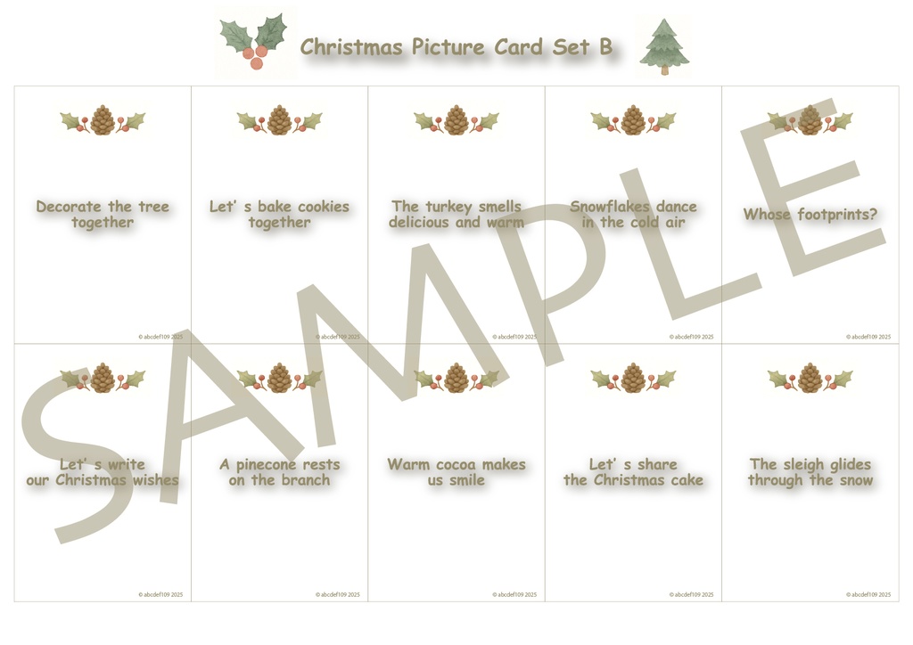 英語カルタ|クリスマス|北欧|印刷用PDFデータ10枚