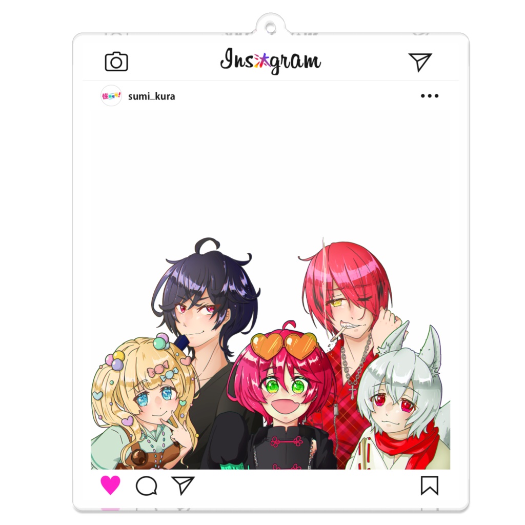 【集合】イン●タ風フレームアクリルキーホルダー(コーティング) - 100 x 100 (mm)