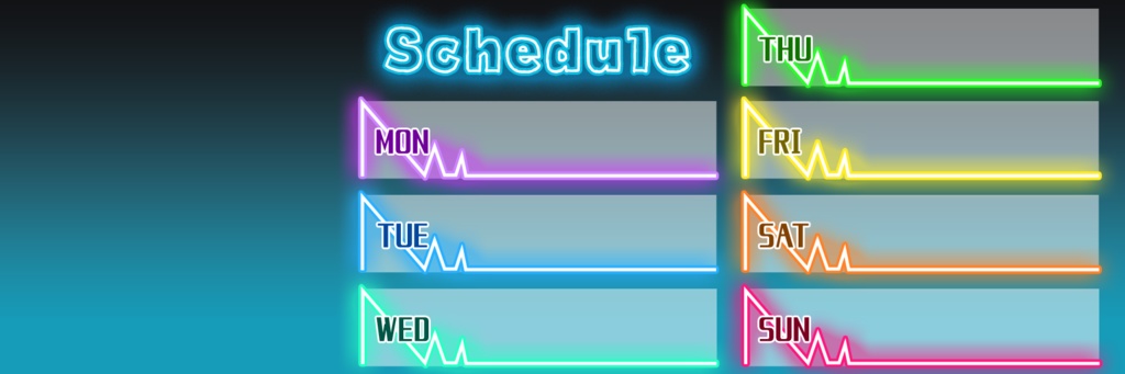 【無料】ネオンな週間スケジュール素材【配信者向け】