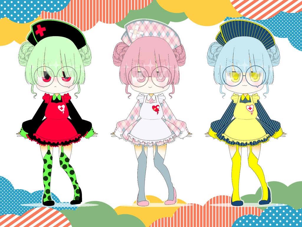 【立ち絵】声のみで動かせる口パクミニキャラ -ナース-