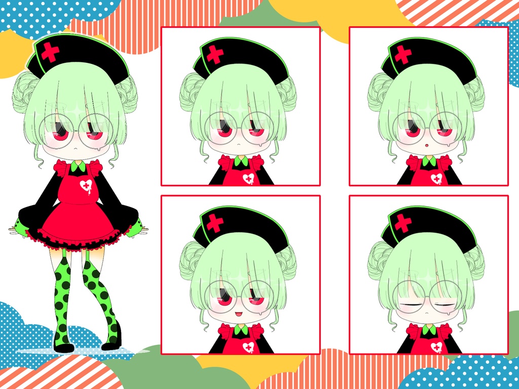 【立ち絵】声のみで動かせる口パクミニキャラ -ナース-