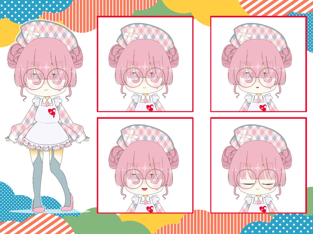 【立ち絵】声のみで動かせる口パクミニキャラ -ナース-