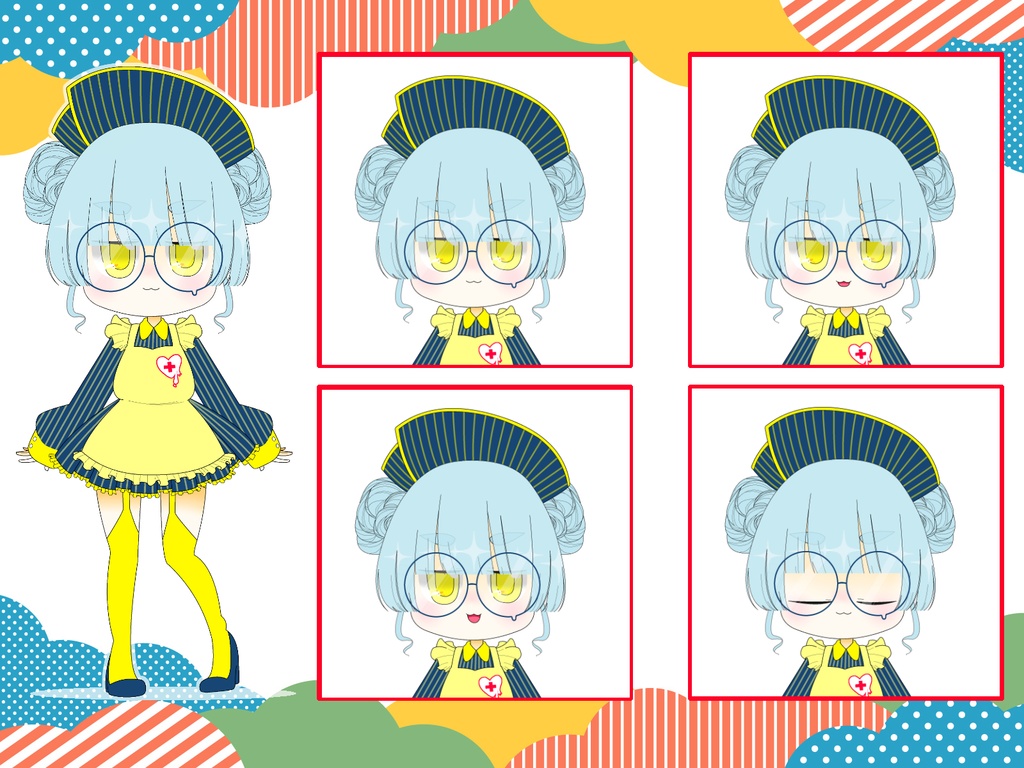 【立ち絵】声のみで動かせる口パクミニキャラ -ナース-