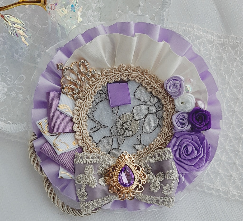 フラワーロゼット-white purple-