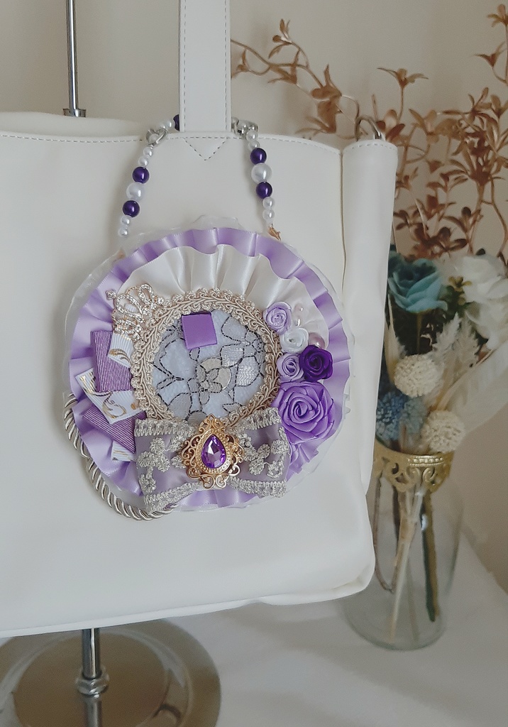 フラワーロゼット-white purple-