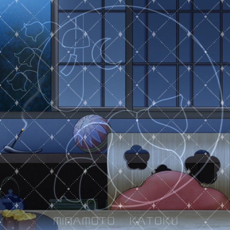 和風Vtuber配信背景セット|春夏秋冬+朝昼夜・全33種(背景・椅子・机)PSD&PNG対応