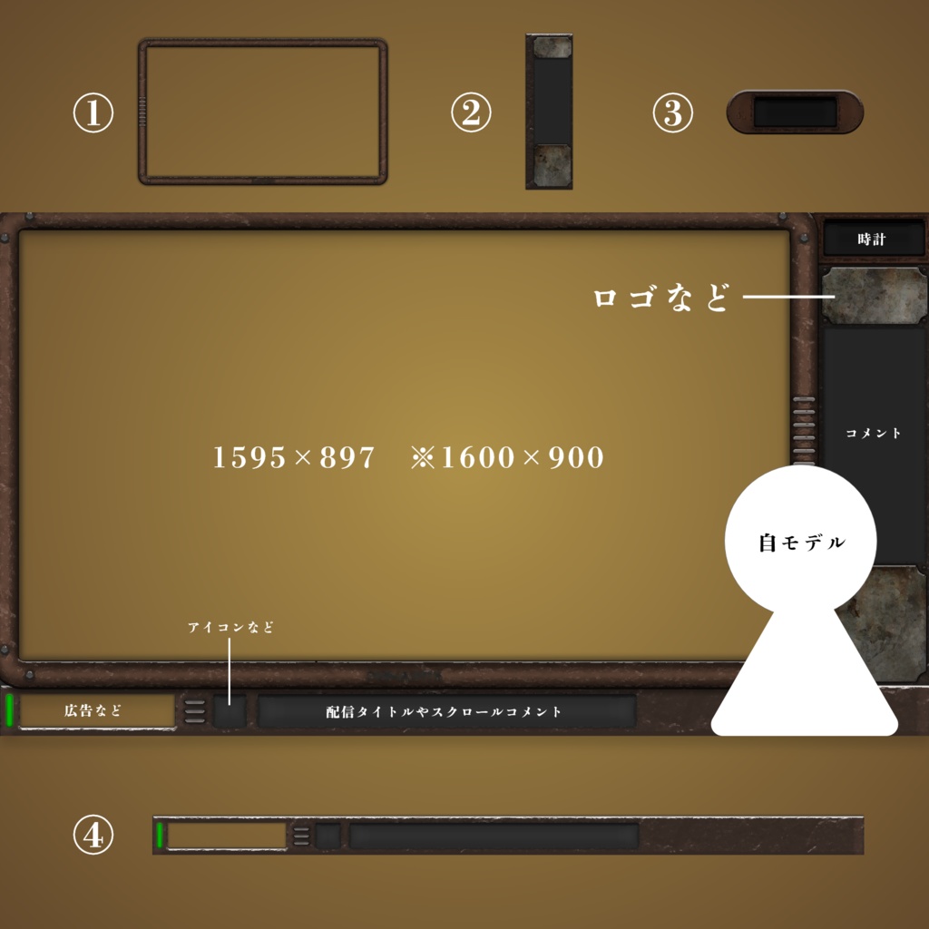 配信素材 スチームパンク風の配信テンプレート