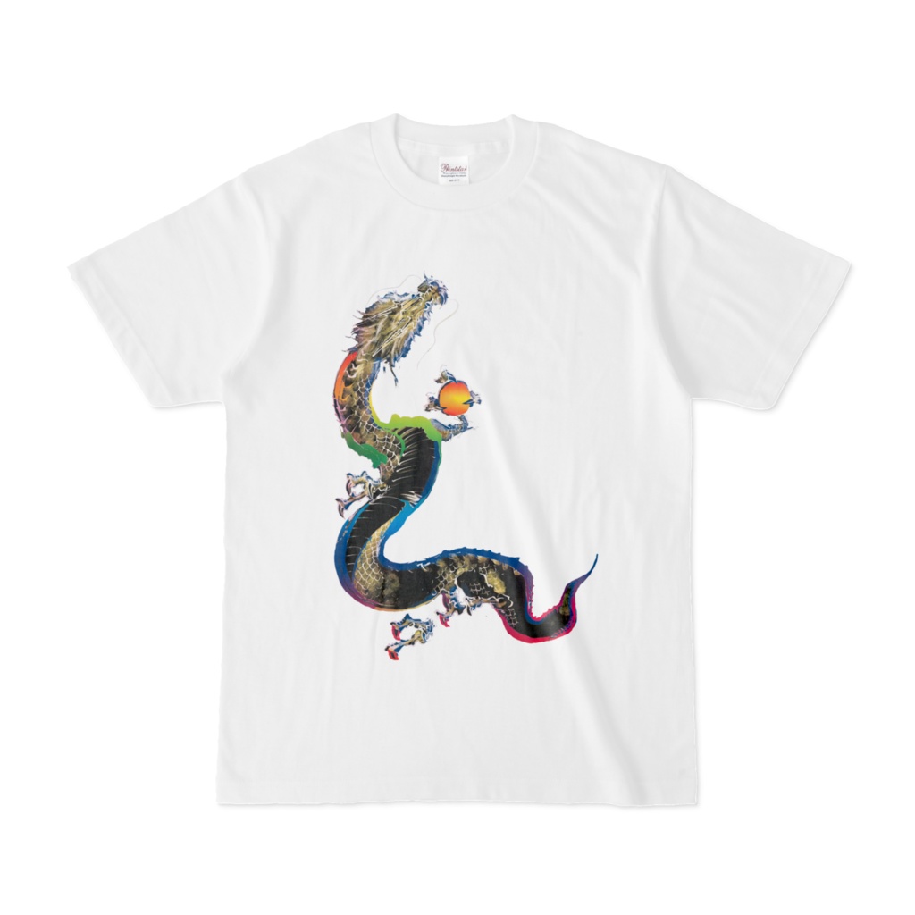 縁起Tシャツ 白：昇龍1