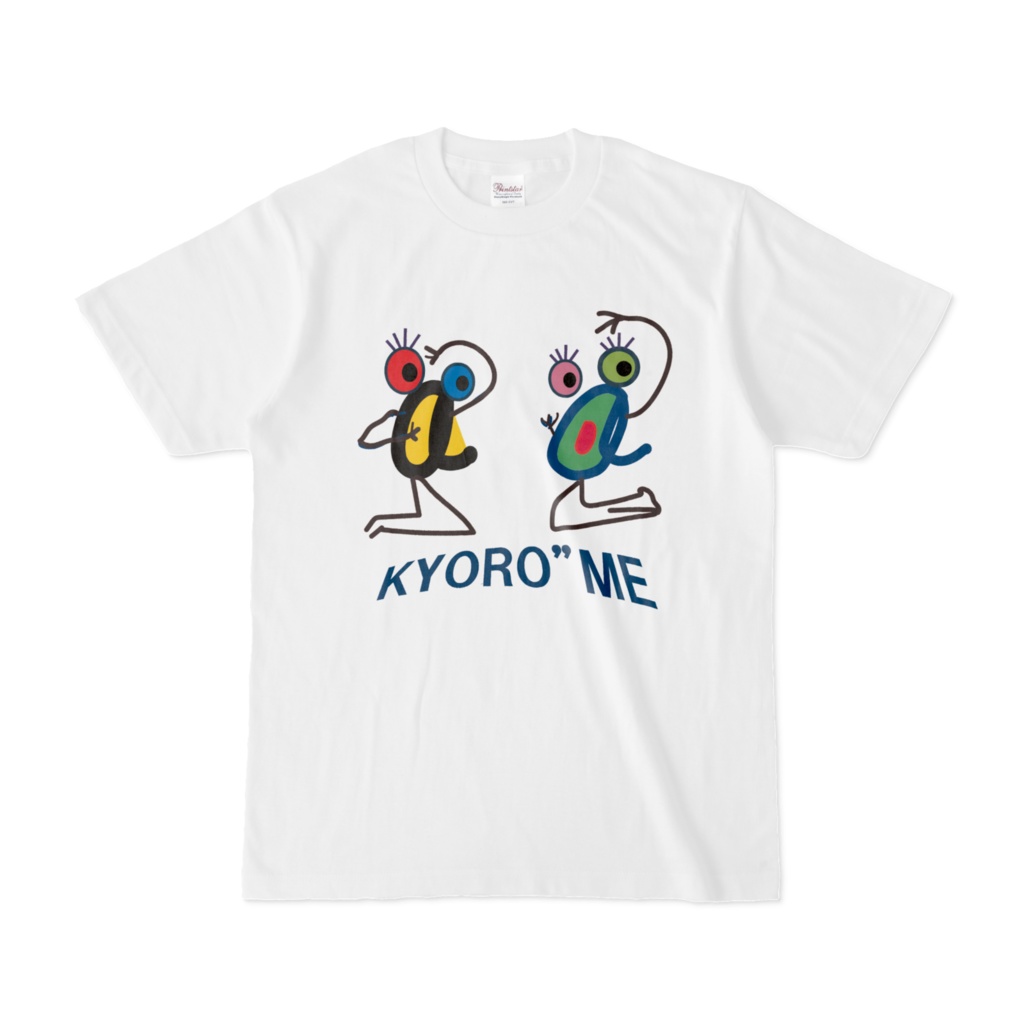アット驚く”Tシャツ白：＠キョロ目２＜手書き座1＞
