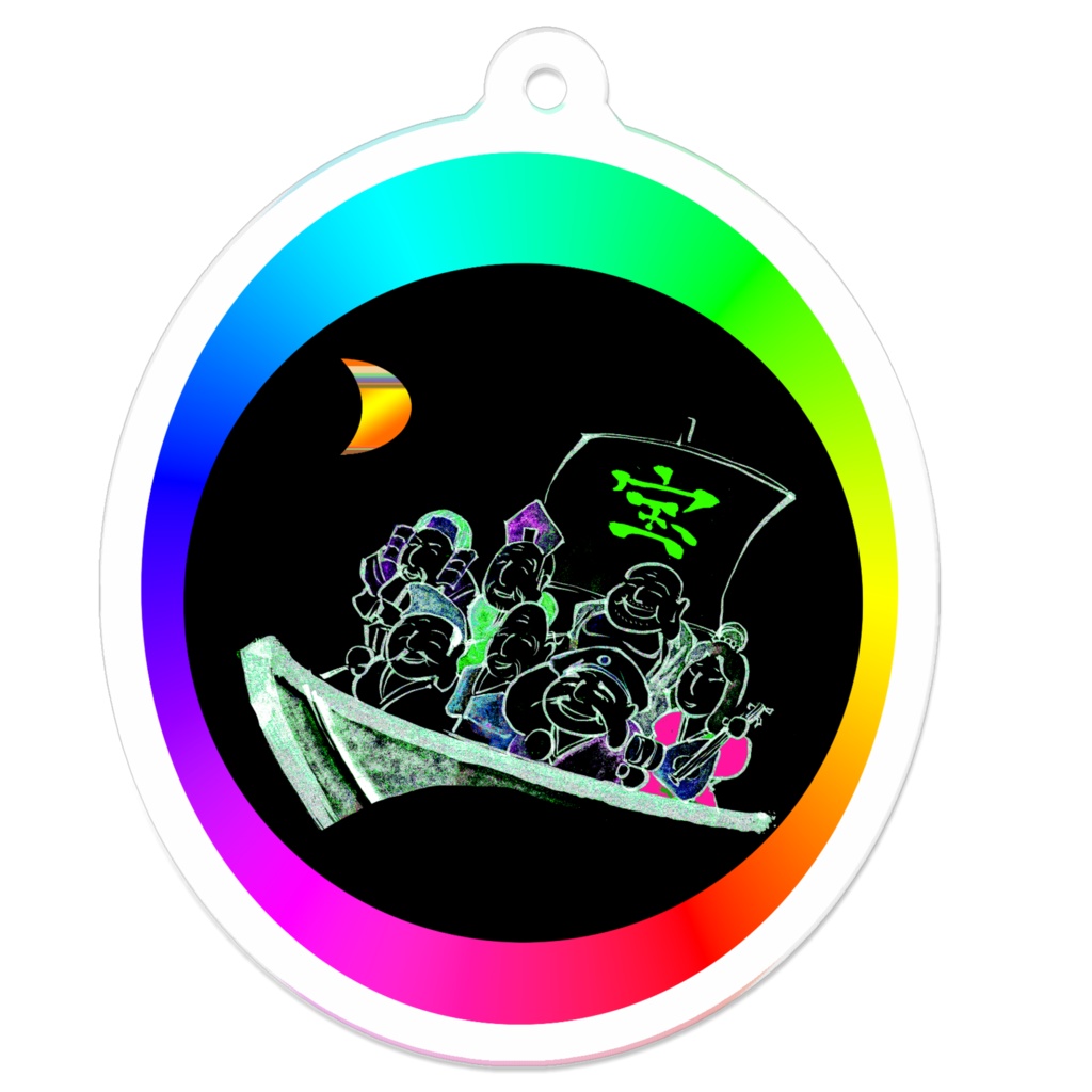 縁起アクリルホルダー:月光七福神1