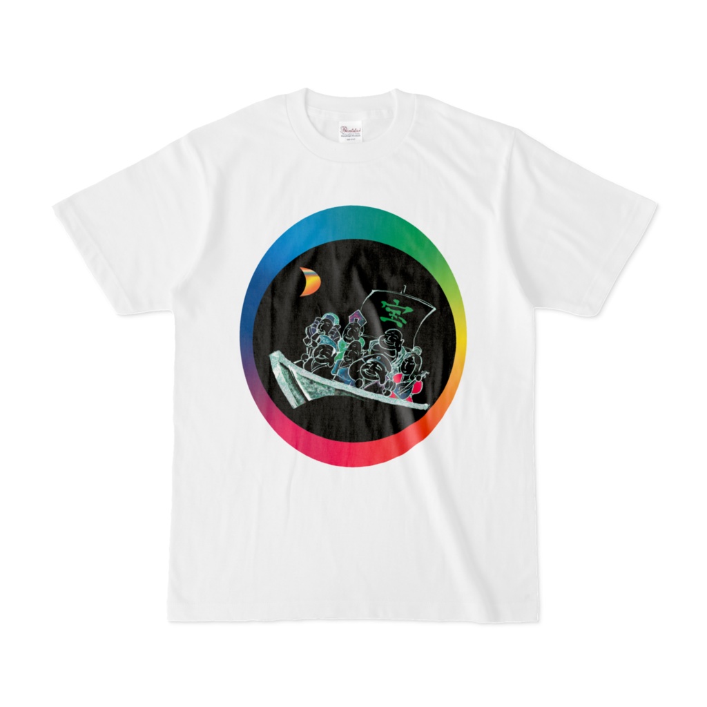 神秘なTシャツ白：月光七福神1