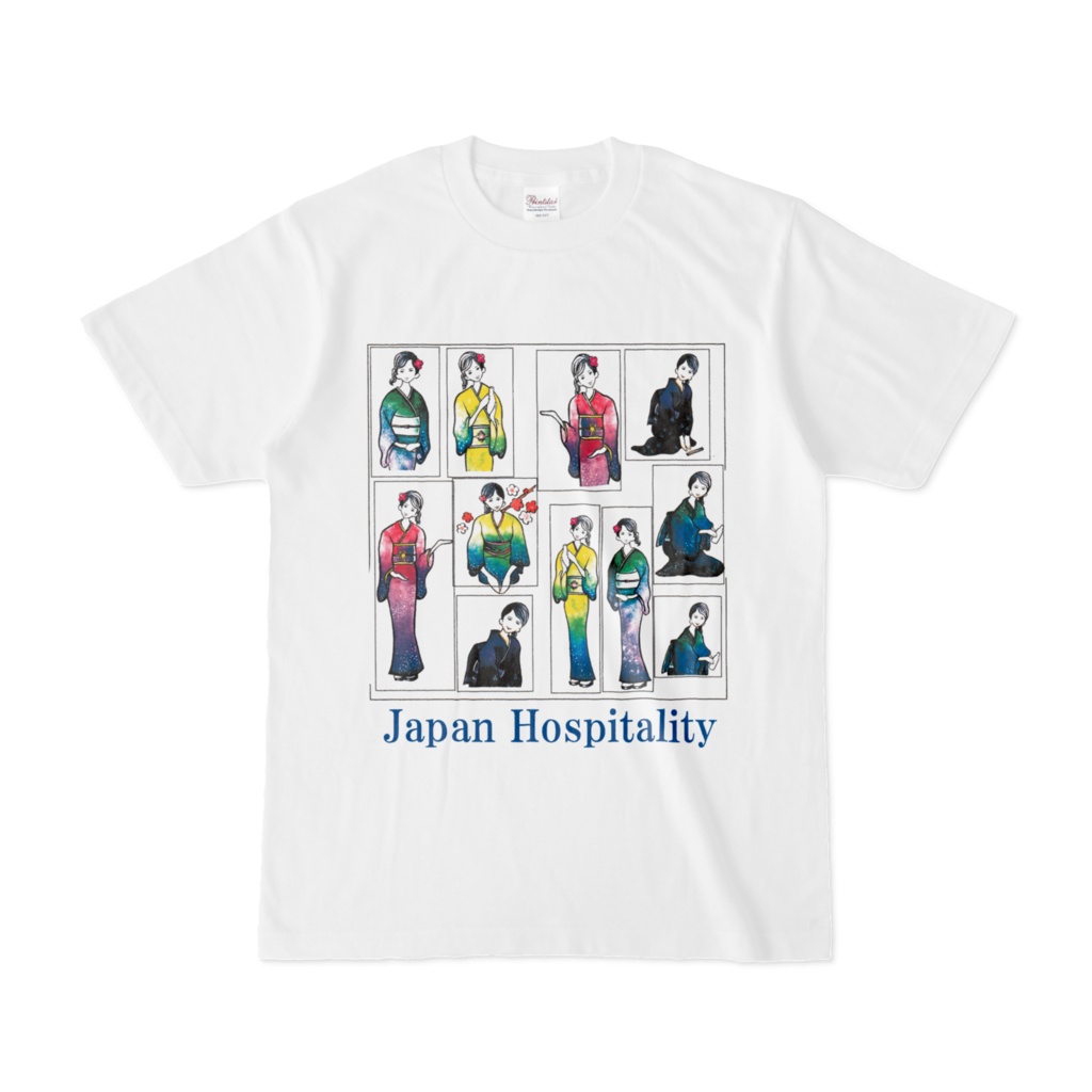 Japan Hospitality　Tシャツ白：和服組合せ
