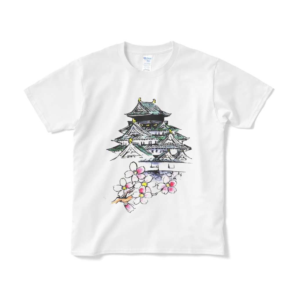 Tシャツ（短納期）：大阪城と桜