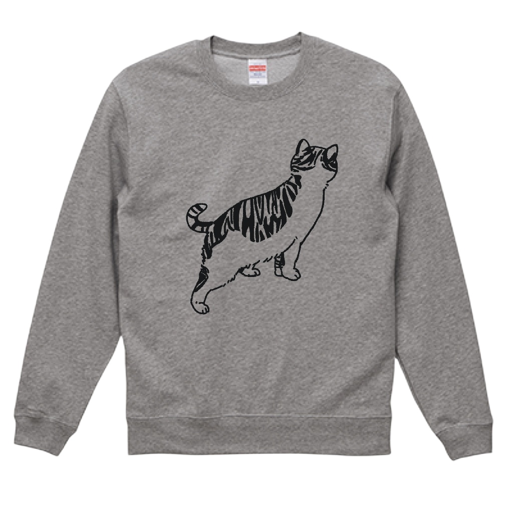トレーナー/後ろ向きねこ/L