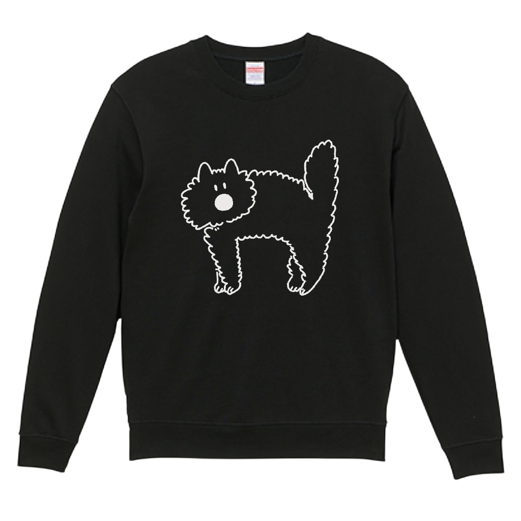 トレーナー/びっくり猫/XL