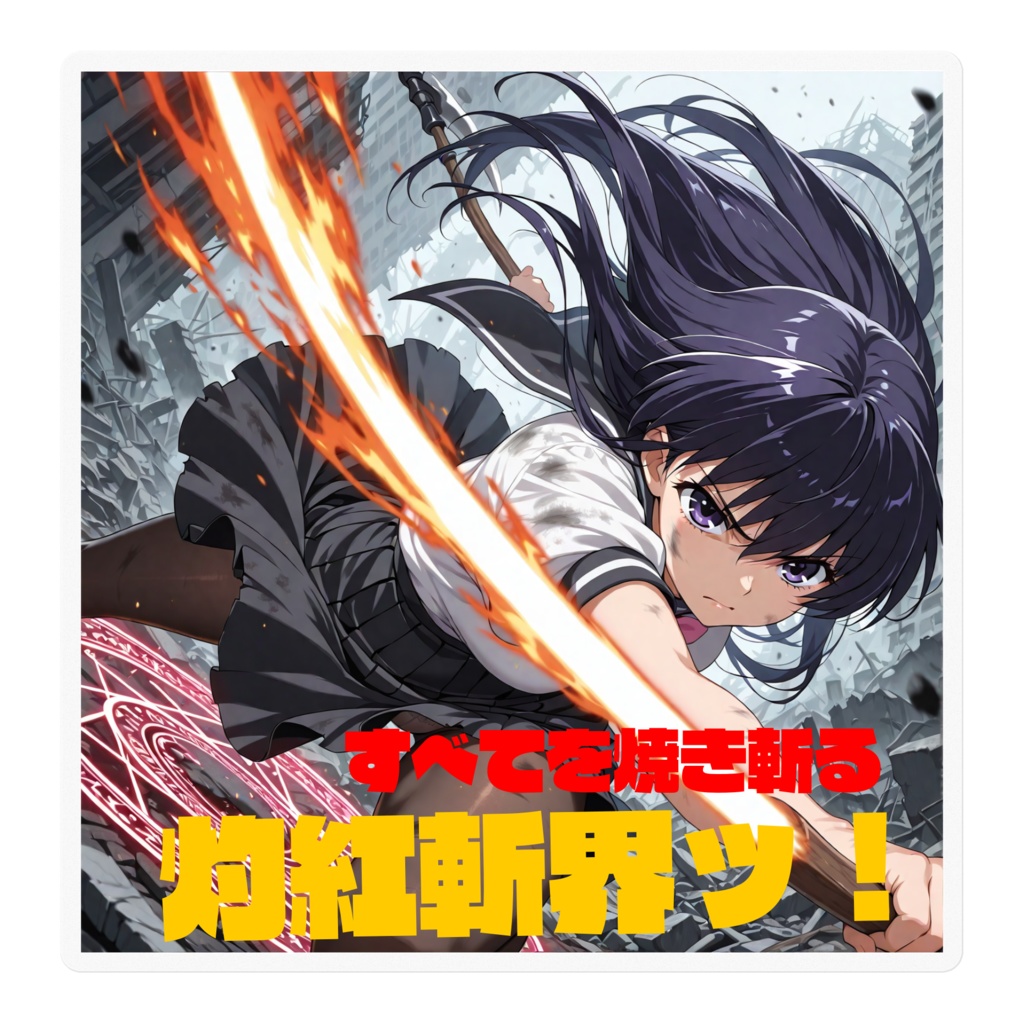 必殺技ステッカー・灼紅斬界