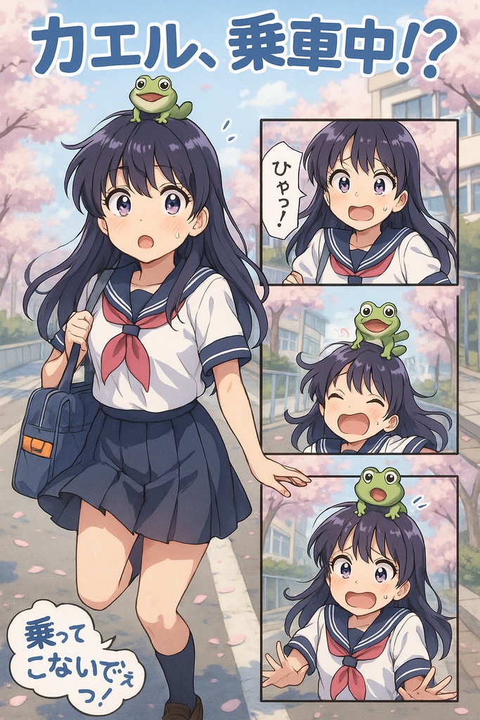 🐸【カエル乗車中】パスケース