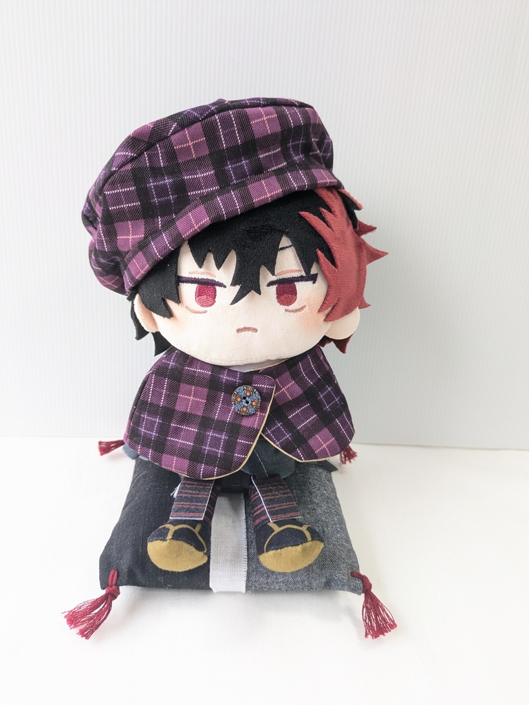 わんぱくベレー帽＋ケープ(紫チェック) - もちのお布団屋さん - BOOTH