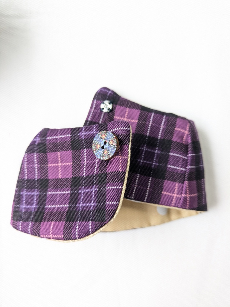 わんぱくベレー帽＋ケープ(紫チェック) - もちのお布団屋さん - BOOTH