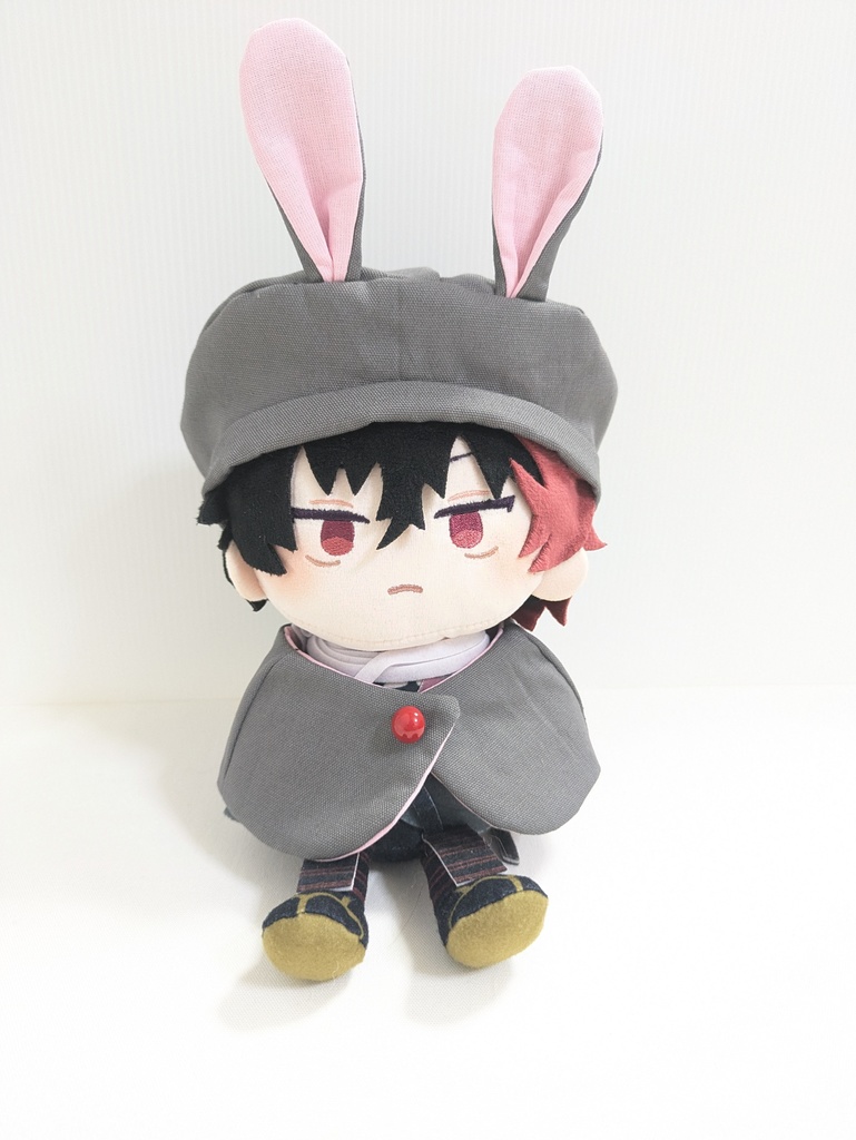 わんぱくぬいベレー帽＋ケープ（ウサギグレー）