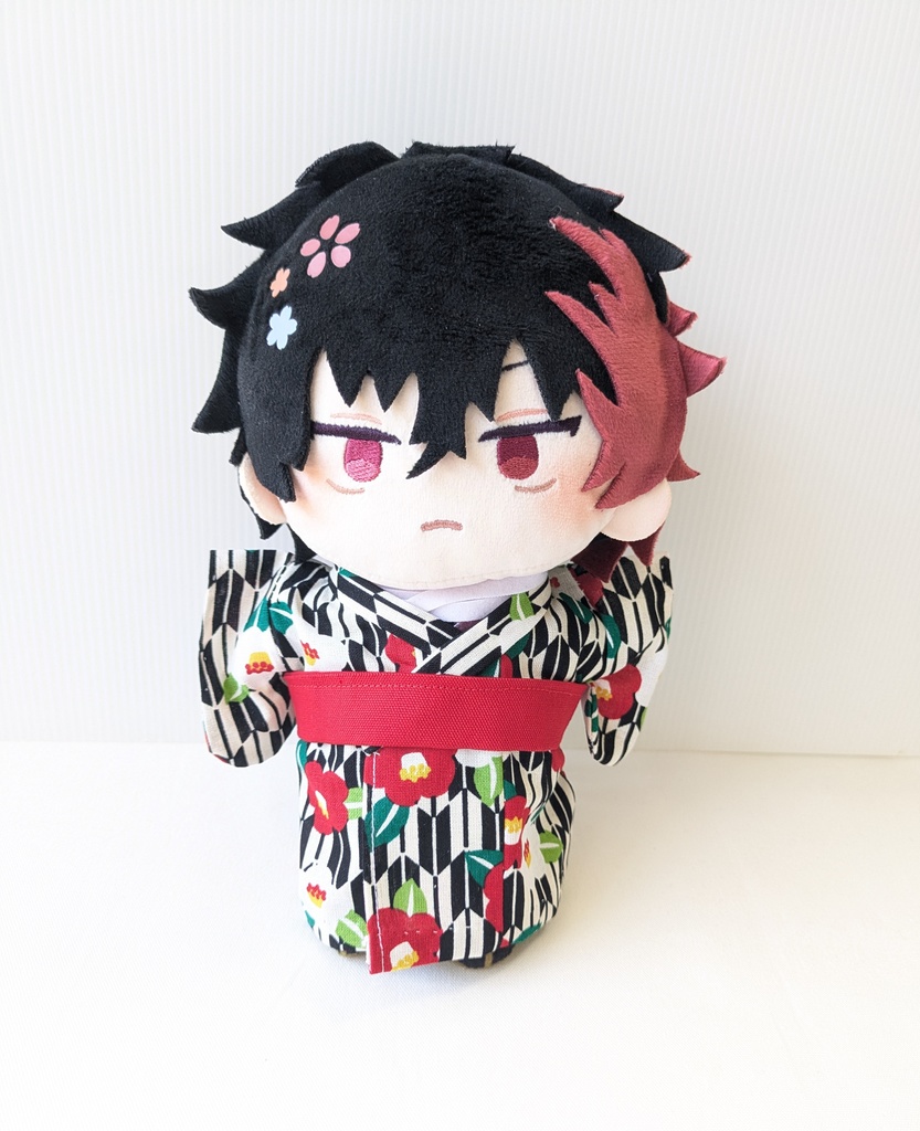 わんぱくぬい浴衣(椿黒)