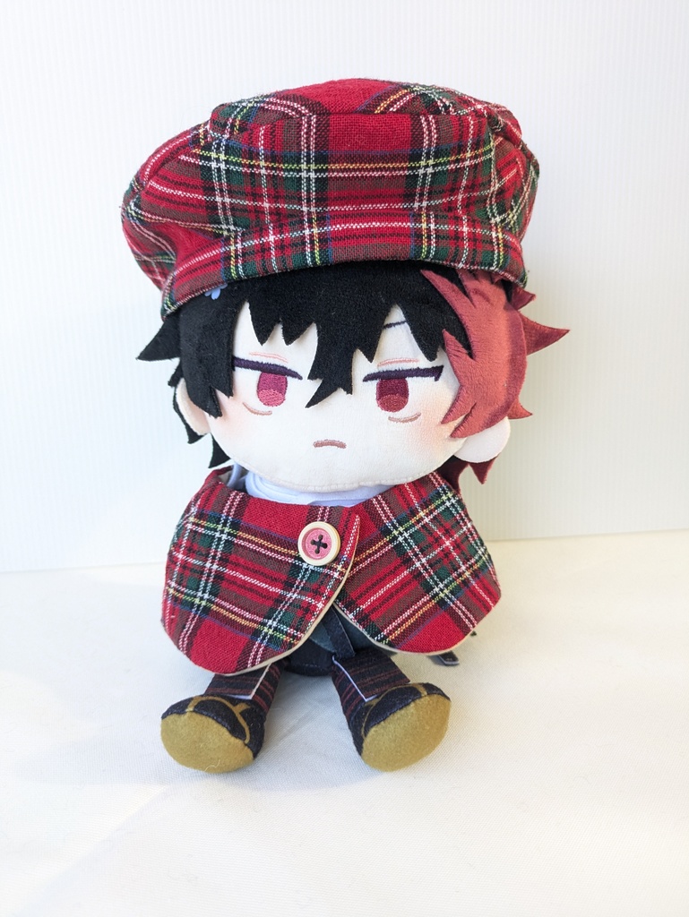 わんぱくぬいベレー＋ケープ(赤チェック3)