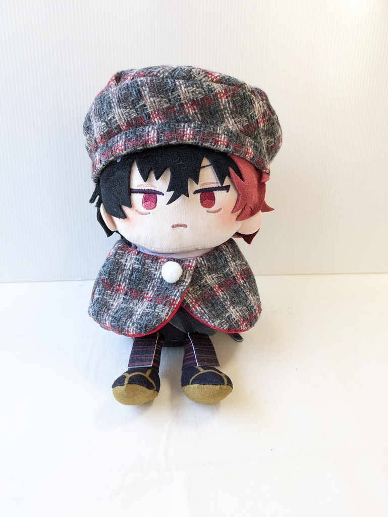 わんぱくぬいベレー＋ケープ(チェックグレー)